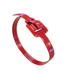 Band-IT 316 Stainless Steel Red Coated Cable Ties - 3/8 (Pack of 100)